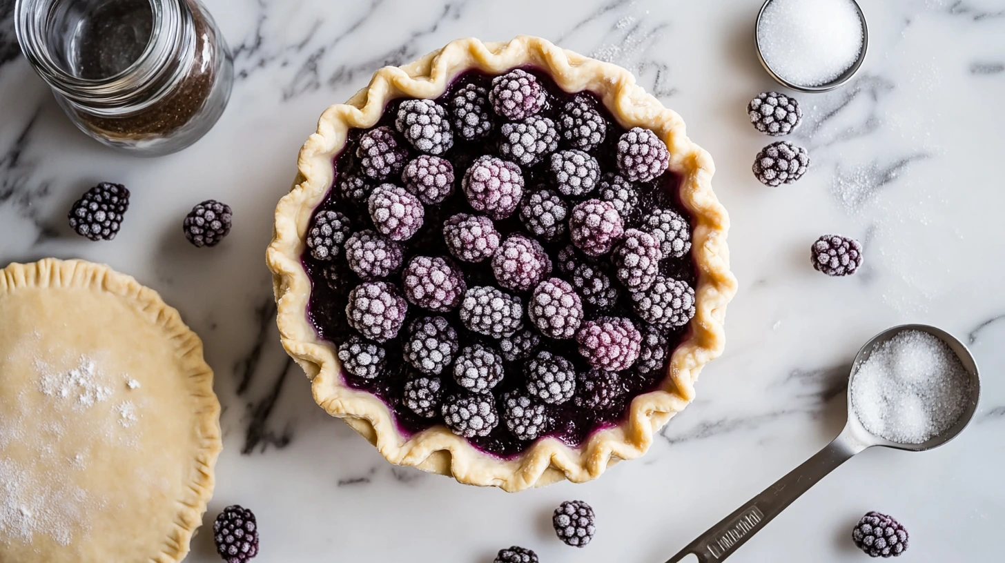 Should I thaw frozen blackberries before baking a pie?