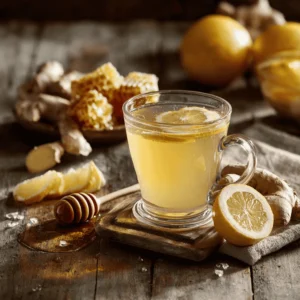 Natural Mounjaro drink with lemon, ginger, and honey