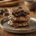 Recipe card for double chocolate chunk cookies